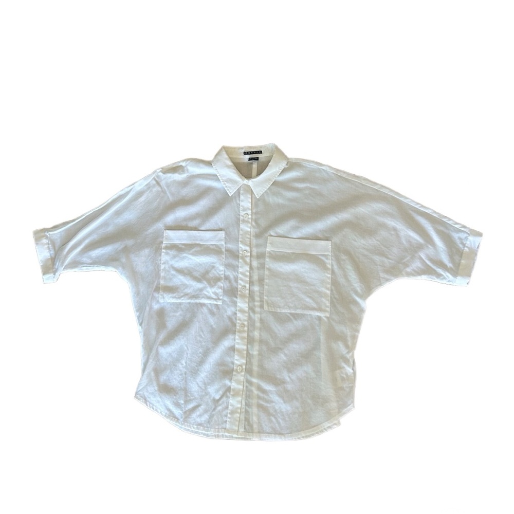 White Womens Theory 3/4 Sleeve blouse